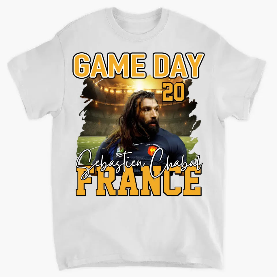 Photo personnalisée Jour de match de football - T-shirt personnalisé, Cadeau pour joueur, Cadeaux pour lui