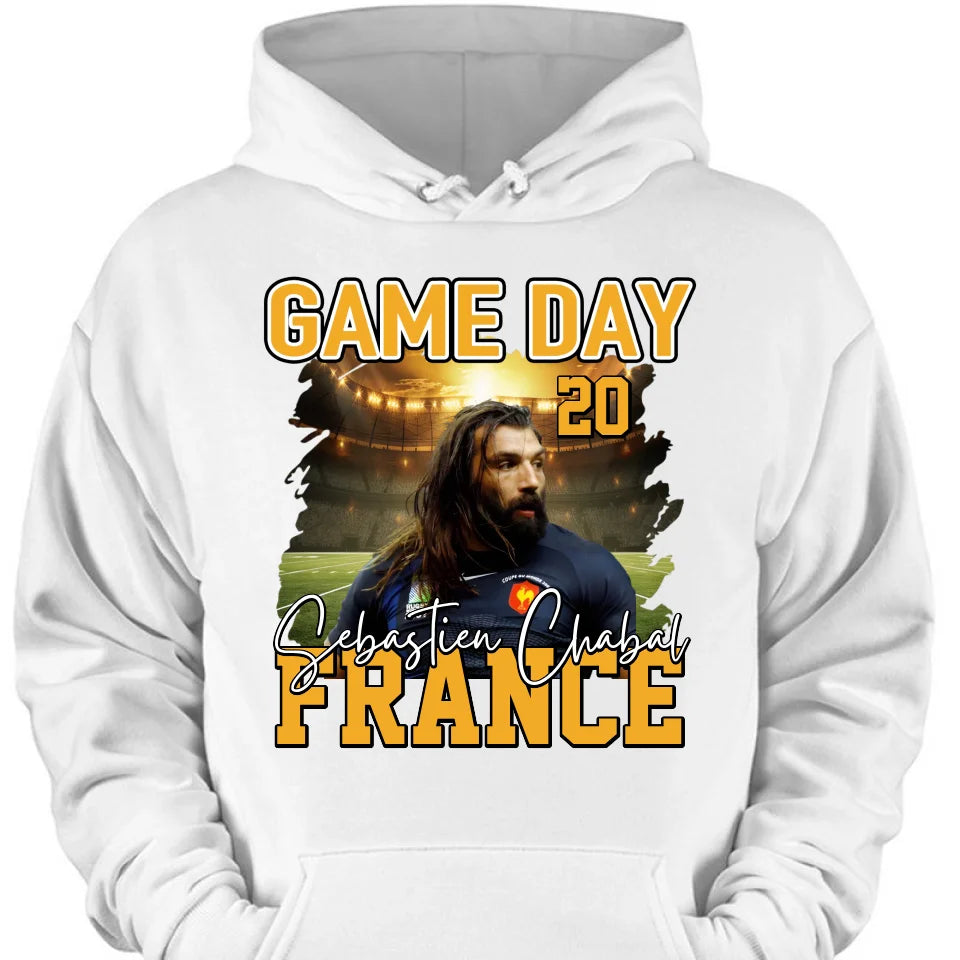 Photo personnalisée Jour de match de football - T-shirt personnalisé, Cadeau pour joueur, Cadeaux pour lui