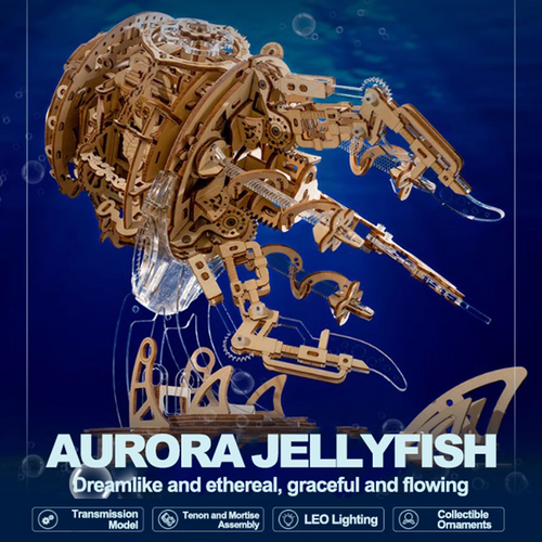 Aurora Jellyfish Music Box DIY Wooden Kit
