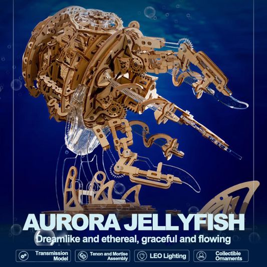 Aurora Jellyfish Music Box DIY Wooden Kit