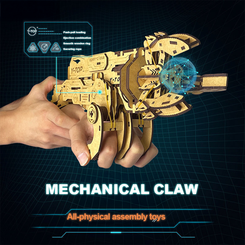 DIY Wooden Assembled Mechanical Claw Toy