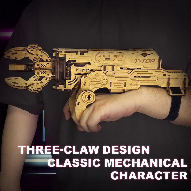 DIY Wooden Assembled Mechanical Claw Toy