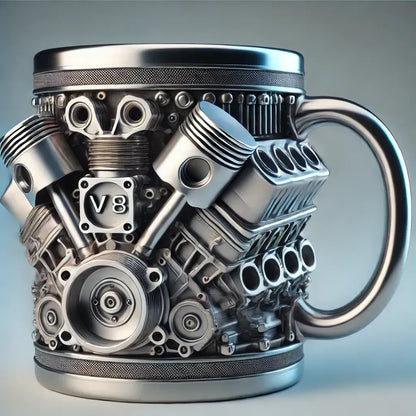 🏎️ Tasse V8 3D en Acier Inoxydable – Ressentez la puissance de la vitesse ! 🔥