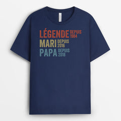 LÉGENDE MARI PÈRE PAPA DEPUIS - CADEAU PERSONNALISÉ | T-SHIRT POUR HOMME