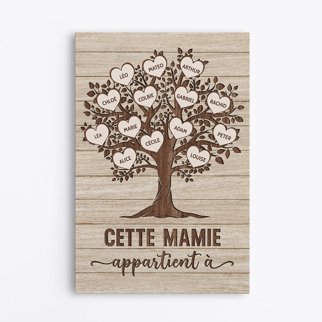 Cette Mamie Appartient À - Cadeau Personnalisé | Toile Pour Mamie Papi