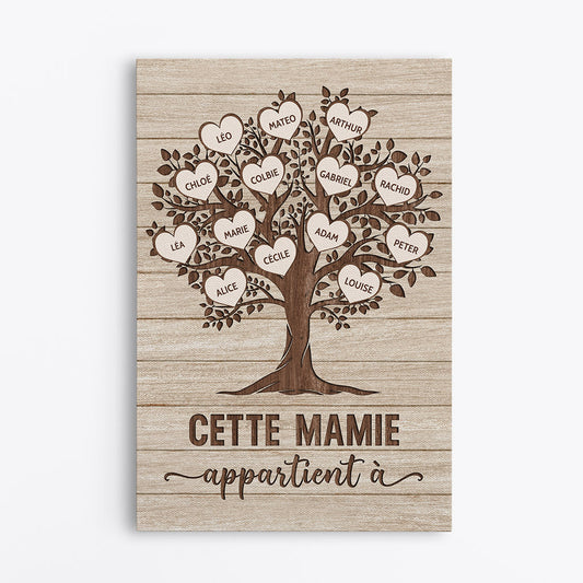 Cette Mamie Appartient À - Cadeau Personnalisé | Toile Pour Mamie Papi