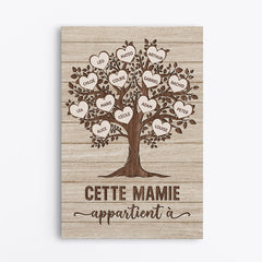 Cette Mamie Appartient À - Cadeau Personnalisé | Toile Pour Mamie Papi