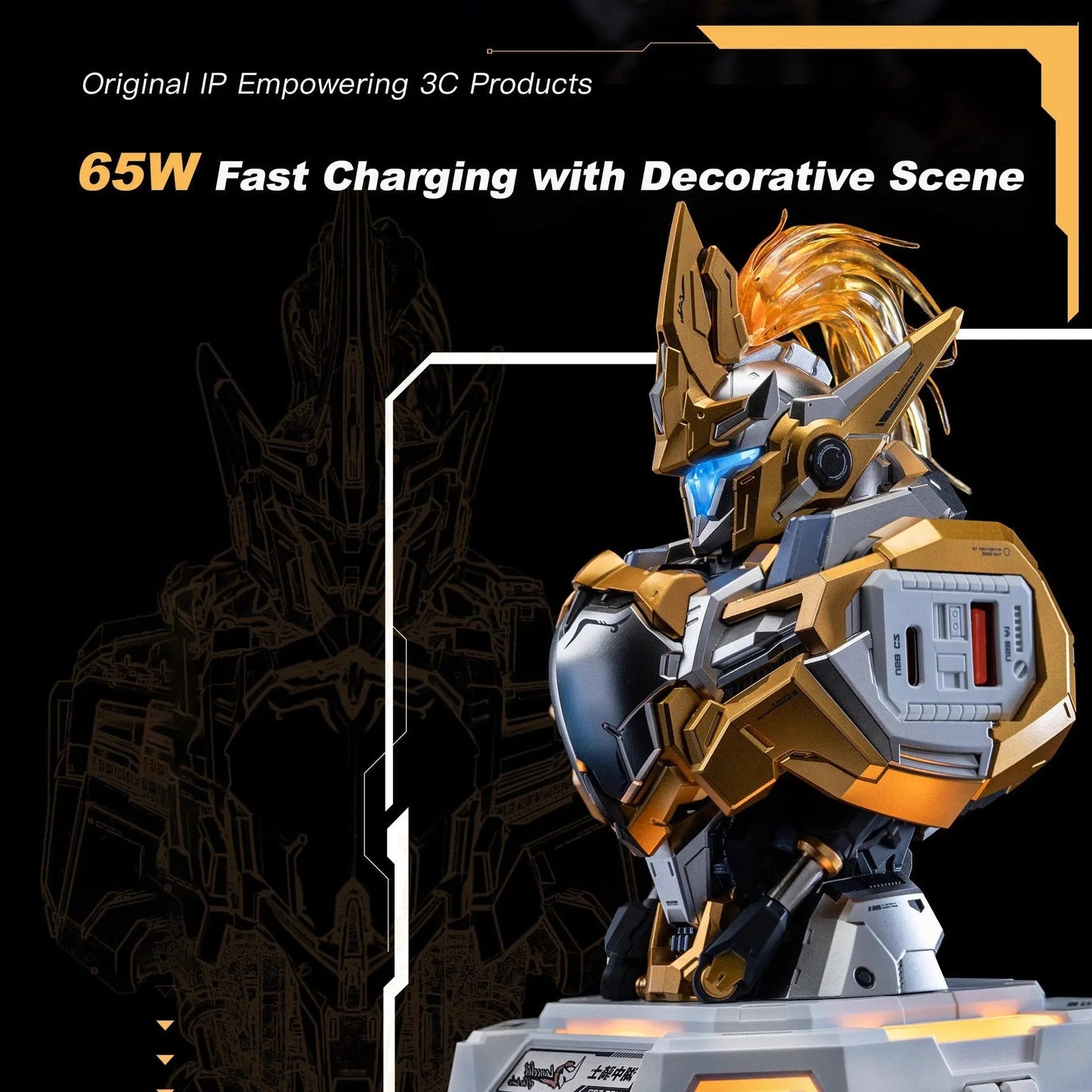 Moshow Lancelot 65W Charging Station Gold Plated Knight Theme