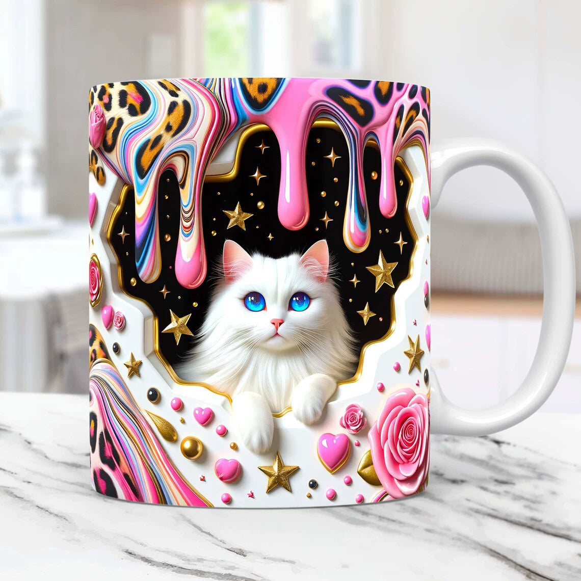 🐾Le Bidon à Chats Fantasmes - La tasse pour les rêveurs et les amateurs de chats, avec un design fantaisiste🌸