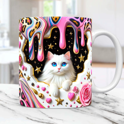 🐾Le Bidon à Chats Fantasmes - La tasse pour les rêveurs et les amateurs de chats, avec un design fantaisiste🌸