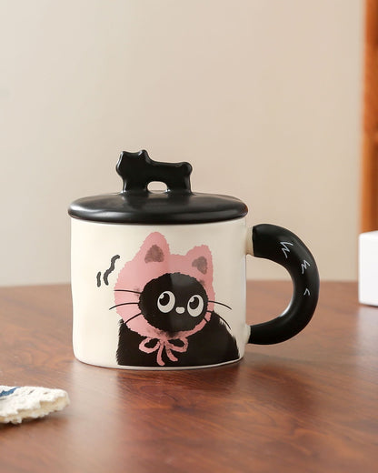 😺 Mug en céramique avec dessin de chat – Idéal pour les cadeaux et les moments mignons 🎁