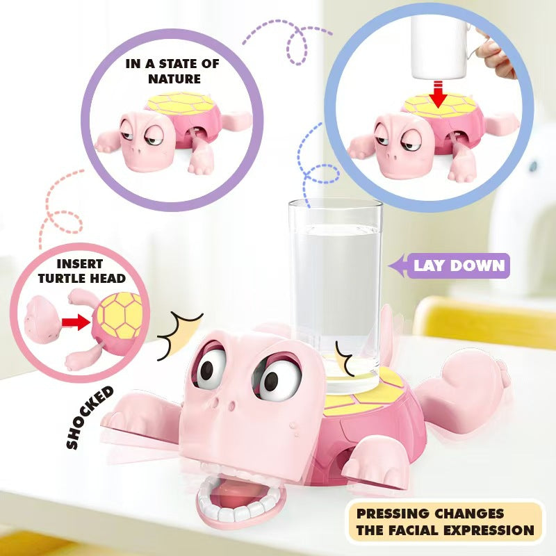 Tapis de sous-verre à l'effigie d'une tortue mignonne et humoristique - Accessoire créatif et décompressant pour vos verres et tasses