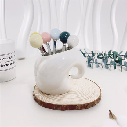 🦄 Ensemble de Fourchettes à Fruits en Céramique Unicornées - Féérie sur votre Table ! 🍓