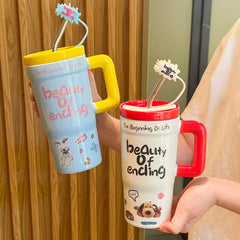Belle Mug en Céramique avec Couvercle et Suceur - Idéal pour Cadeau Anniversaire Mère et Fille, Amies et Autres Cadeaux Féminins