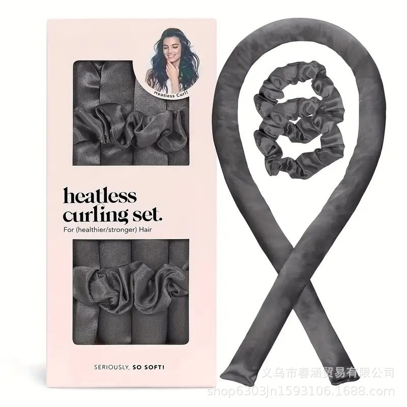 Nouveau Ensemble Fers à Friser Satiné sans Chaleur pour Cheveux - Idéal pour une Coiffure de Sommeil Facile et Pratique