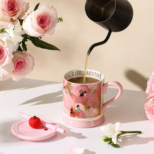 Mug en Céramique 'Série Fleurs de Printemps' – Idéal pour Cadeau de St-Valentin, Journée de la Femme et Maison
