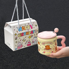 Mug Céramique Blanc Animé de l'Animal Mignon Capybara – Idéal pour les Cadeaux d'Anniversaire pour Amies et Filles