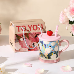 Mug en Céramique 'Série Fleurs de Printemps' – Idéal pour Cadeau de St-Valentin, Journée de la Femme et Maison