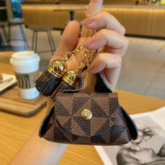 Mini Sac à Clés en Cuir Vintage Chic – Organisez Vos Clés, Pièces et Écouteurs avec Style