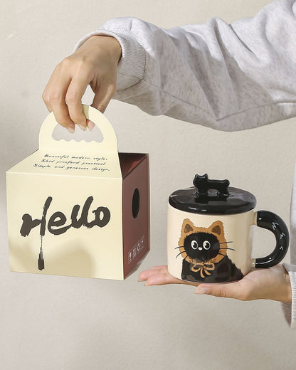 😺 Mug en céramique avec dessin de chat – Idéal pour les cadeaux et les moments mignons 🎁