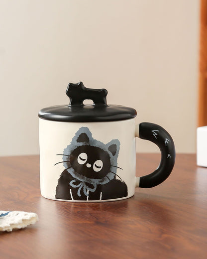 😺 Mug en céramique avec dessin de chat – Idéal pour les cadeaux et les moments mignons 🎁