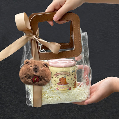 Mug Céramique Blanc Animé de l'Animal Mignon Capybara – Idéal pour les Cadeaux d'Anniversaire pour Amies et Filles