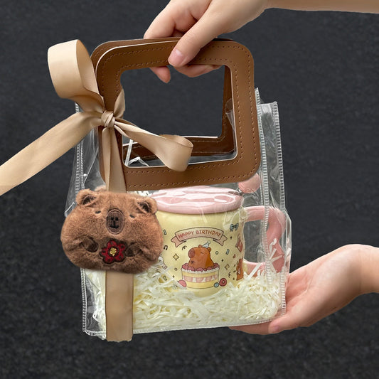 Mug Céramique Blanc Animé de l'Animal Mignon Capybara – Idéal pour les Cadeaux d'Anniversaire pour Amies et Filles