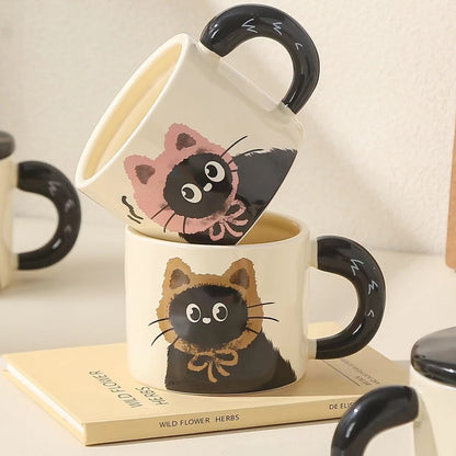 😺 Mug en céramique avec dessin de chat – Idéal pour les cadeaux et les moments mignons 🎁