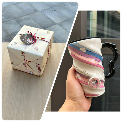 Mug Céramique Blanc Animé Unicorn 520ml – Idéal pour les Filles et les Amateurs de Mode Rétro