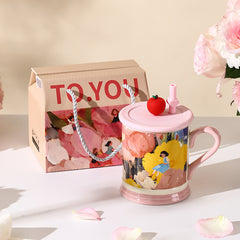Mug en Céramique 'Série Fleurs de Printemps' – Idéal pour Cadeau de St-Valentin, Journée de la Femme et Maison