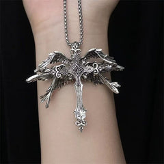 Bracelet à pendentif en acier inoxydable "Ailes d'anges rétro" – Style européen chic et élégant pour hommes et femmes
