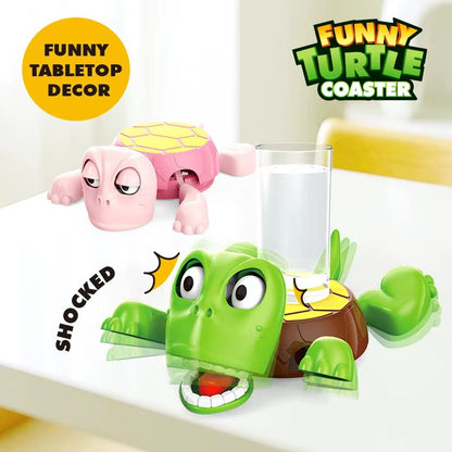 Tapis de sous-verre à l'effigie d'une tortue mignonne et humoristique - Accessoire créatif et décompressant pour vos verres et tasses