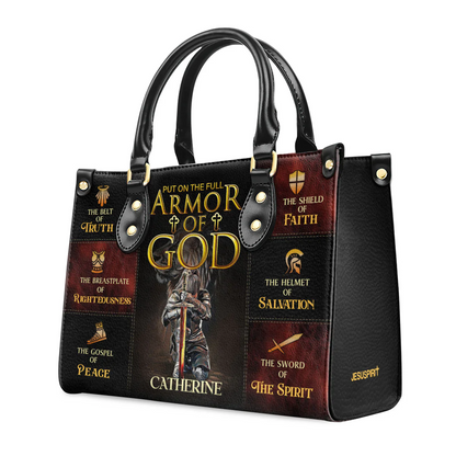 Jesuspirit | Sac à Main en Cuir Personnalisé avec Fermeture Éclair | Armor Of God