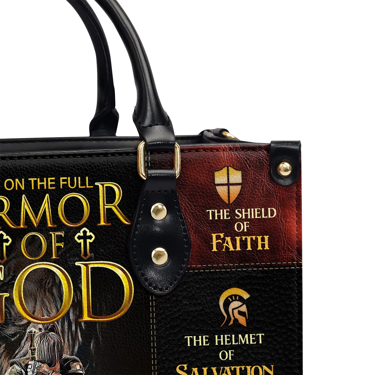 Jesuspirit | Sac à Main en Cuir Personnalisé avec Fermeture Éclair | Armor Of God