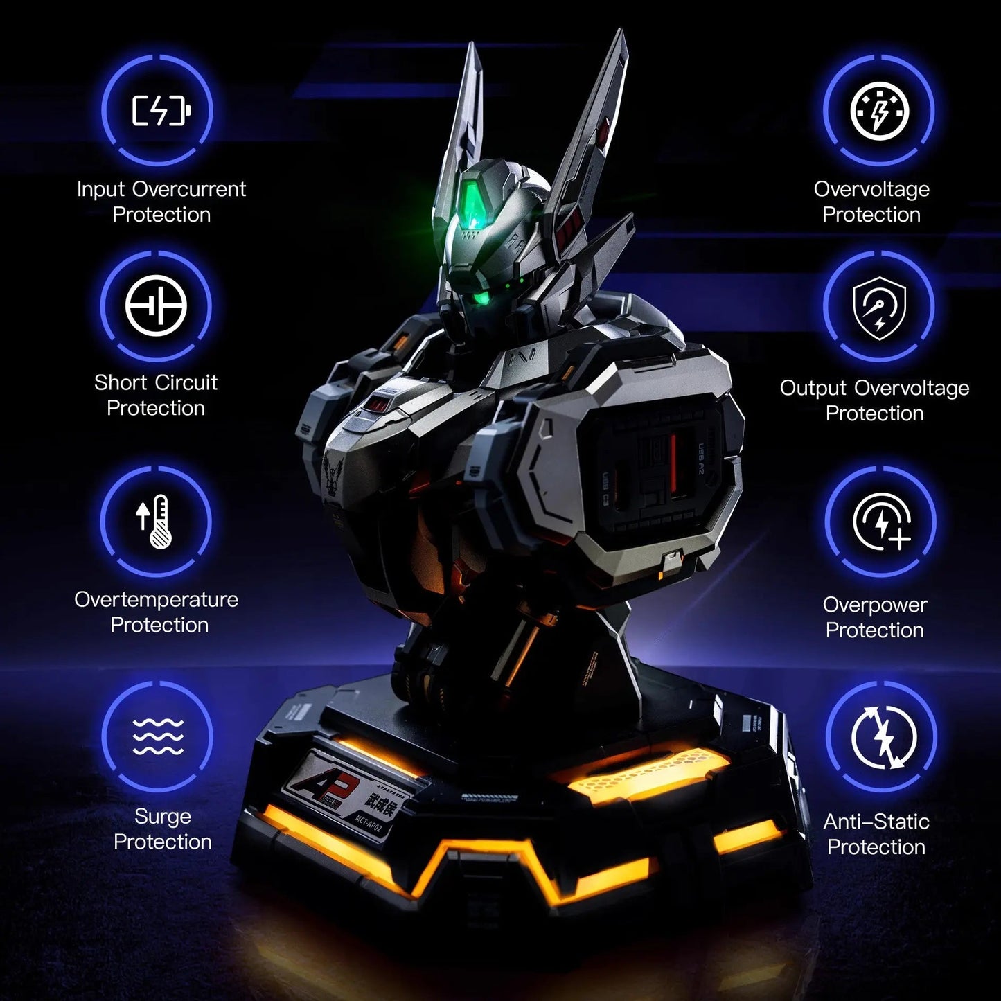 65W Fast Charge Wuchenghou Console: Titanium-Color Design with Universal Ports