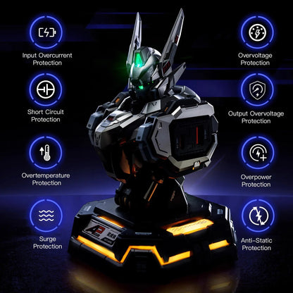 65W Fast Charge Wuchenghou Console: Titanium-Color Design with Universal Ports