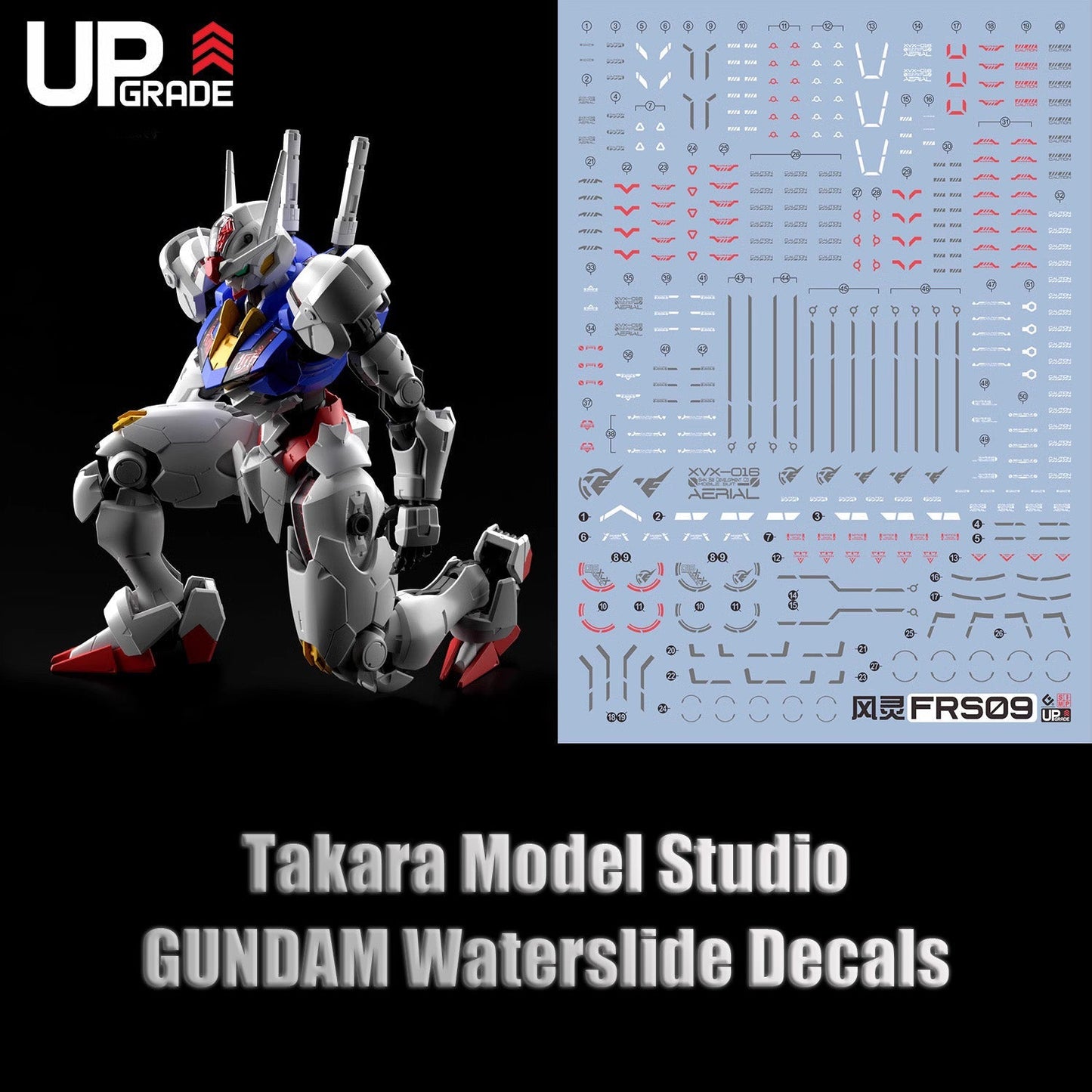 FM 1/100 Gundam Aerial HD Fluorescent Waterslide Decals