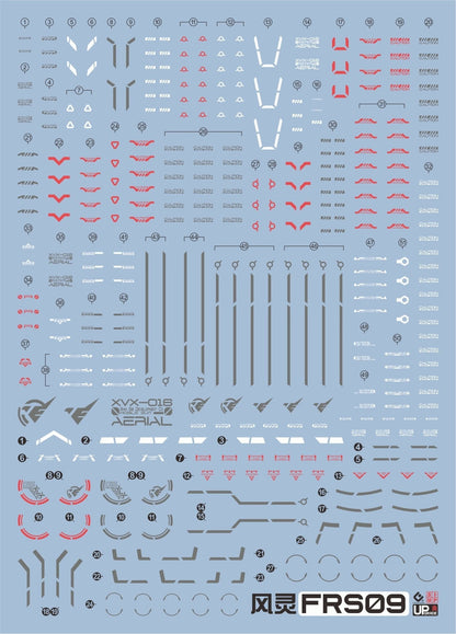 FM 1/100 Gundam Aerial HD Fluorescent Waterslide Decals