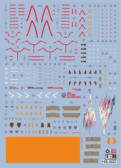 HG 1/144 GQuuuuuuX HD Fluorescent Waterslide Decals