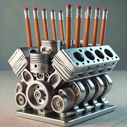 🏎️✨ Support 3D pour Stylo Moteur V8 en Résine – Décoration de Bureau Réaliste & Pratique