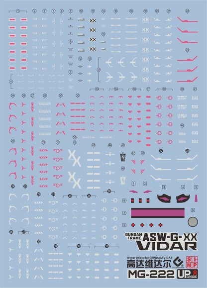 MG 1/100 Gundam Vidar HD Fluorescent Waterslide Decals