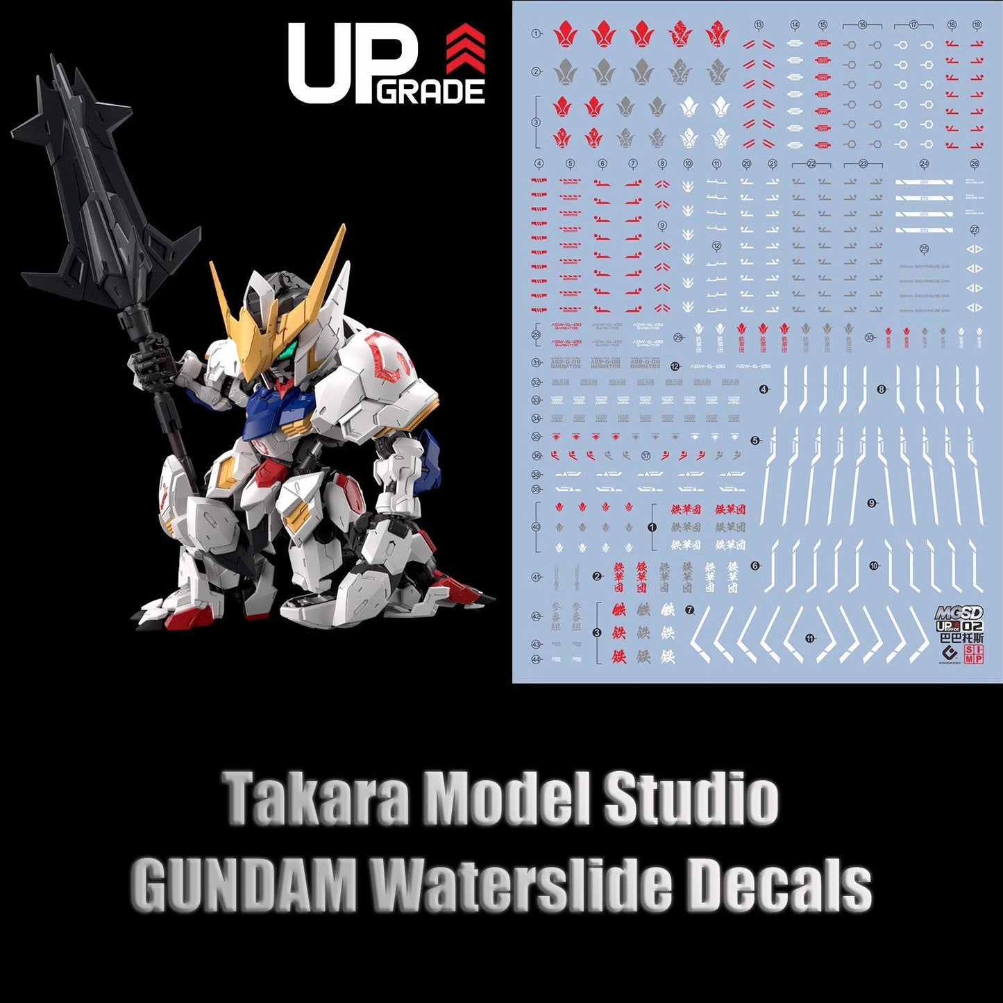 MGSD 1/144 Gundam Barbatos HD Fluorescent Waterslide Decals