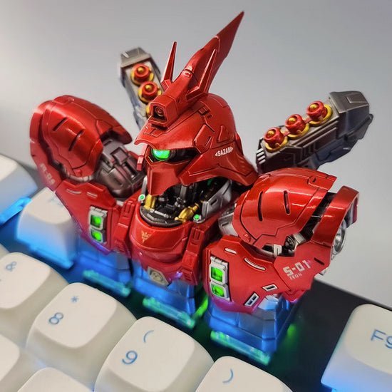 【Pre-Order】Johnny Sazabi Transformable Artisan Keycap Set – Handcrafted Gundam Mecha for MX Switches