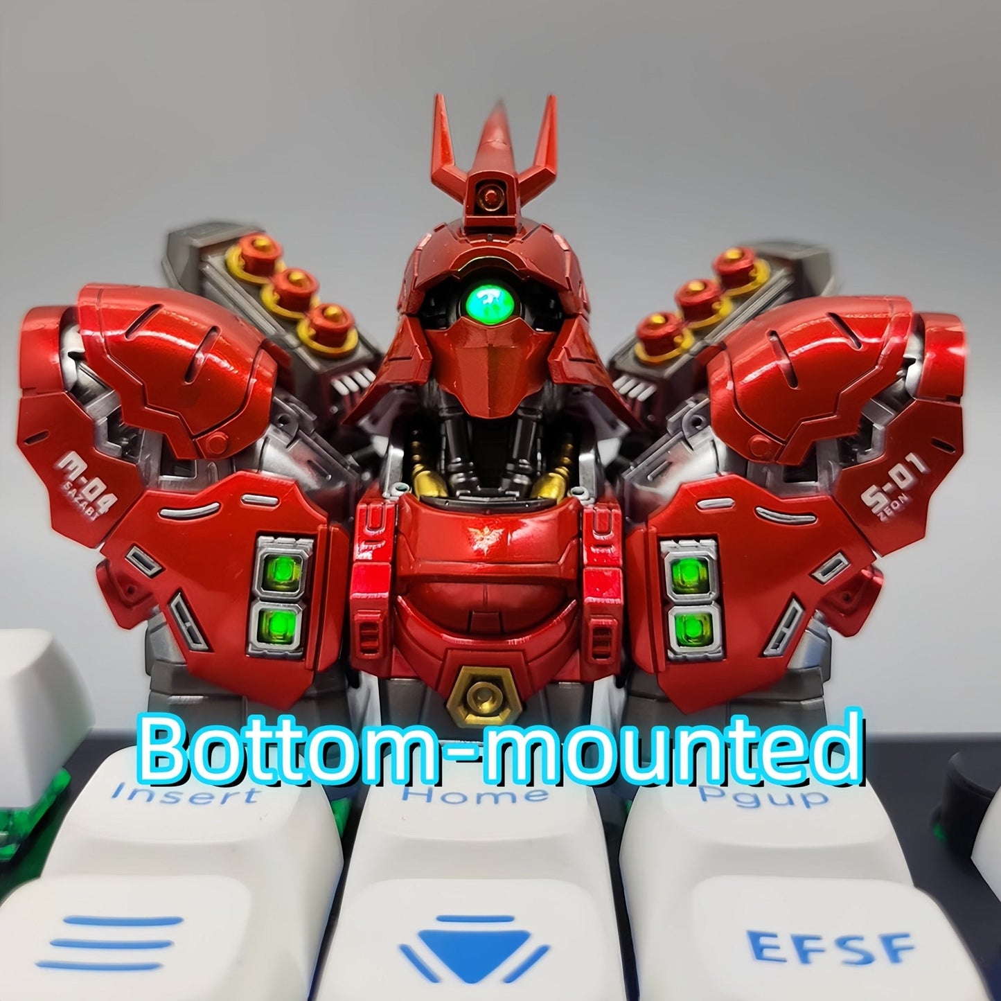 【Pre-Order】Johnny Sazabi Transformable Artisan Keycap Set – Handcrafted Gundam Mecha for MX Switches
